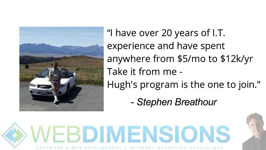 Stephen Breathour Testimonial for Hugh and Web Dimensions, Inc.